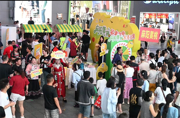 長沙步行街被 “甜蜜圍攻”！麻陽黃桃攜自媒體天團(tuán)實(shí)力圈粉