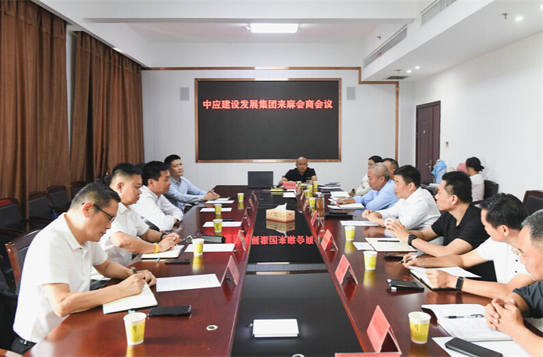 江涛主持召开中应建设发展集团来麻会商会议