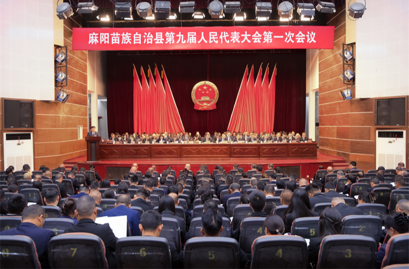 【两会时刻】麻阳苗族自治县第九届人民代表大会第一次会议开幕 廖园熙出席 麻学清作政府工作报告 莫百生主持